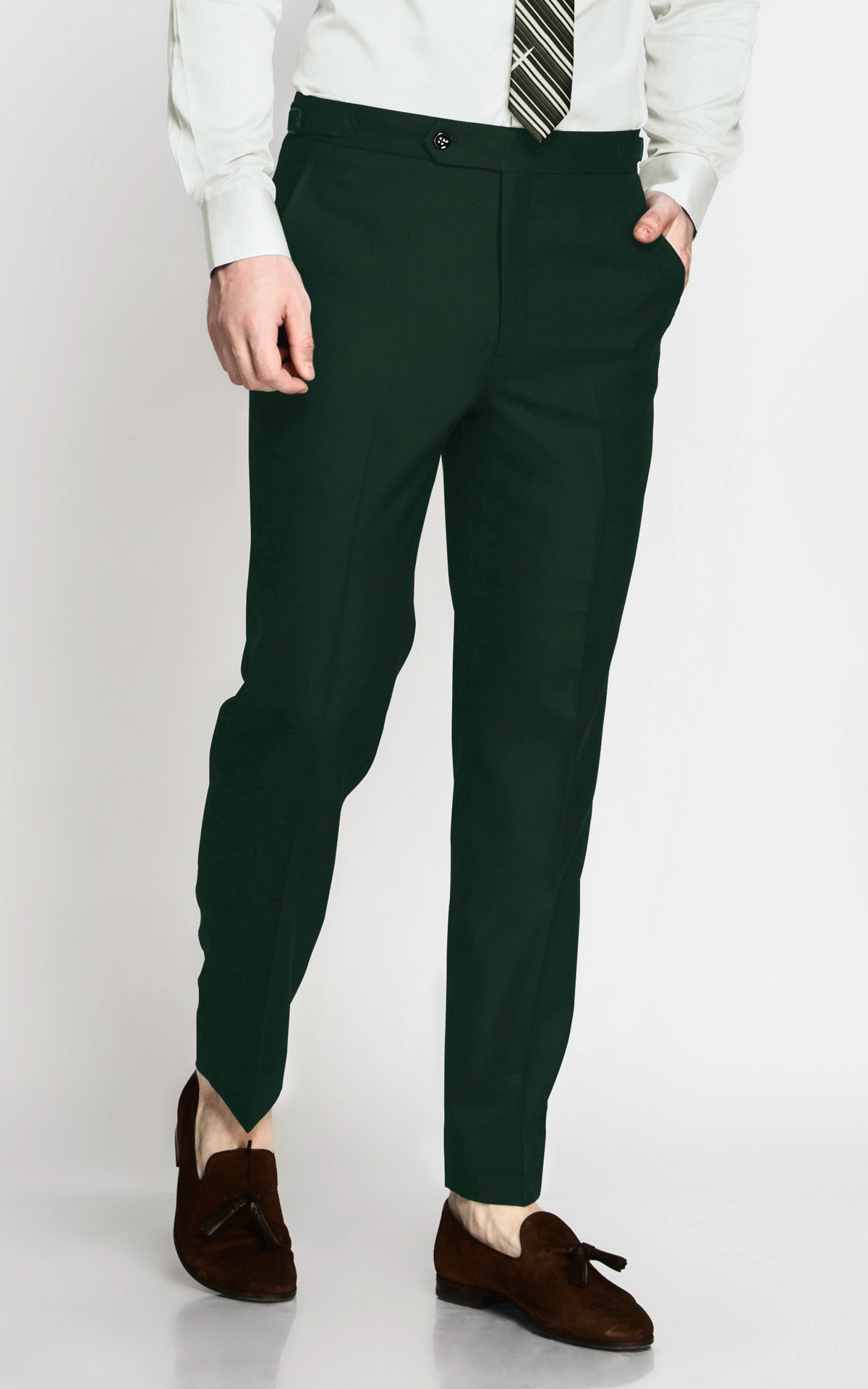 ANKLE FORMAL TROUSERS - DARK GREEN – Byzantic